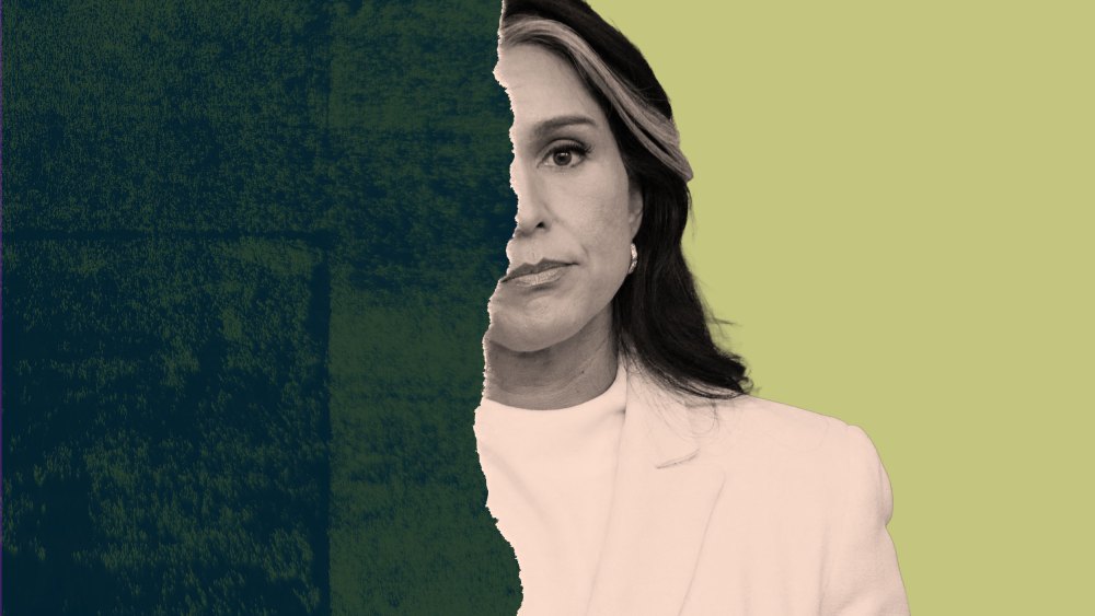 Tulsi Gabbard with half her face covered
